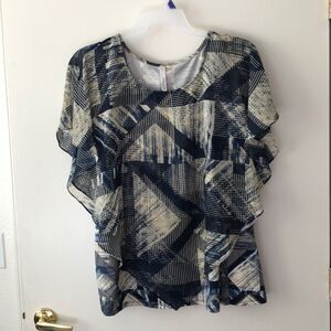 NY Collection Woman top. Size XL. Navy/cream GUC